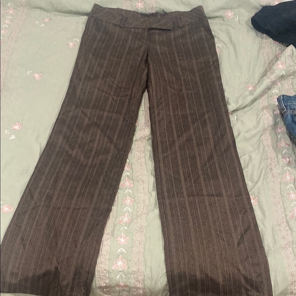 Papaya Brown Herringbone Trousers